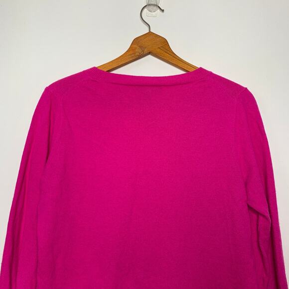 J Crew Mercantile women's hot pink wool blend crew neck sweater Medium - Picture 6 of 9